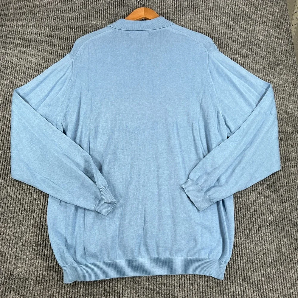 Donald J Trump Sweater Mens XL Extra Large Blue Long Sleeve Collared Casual‎